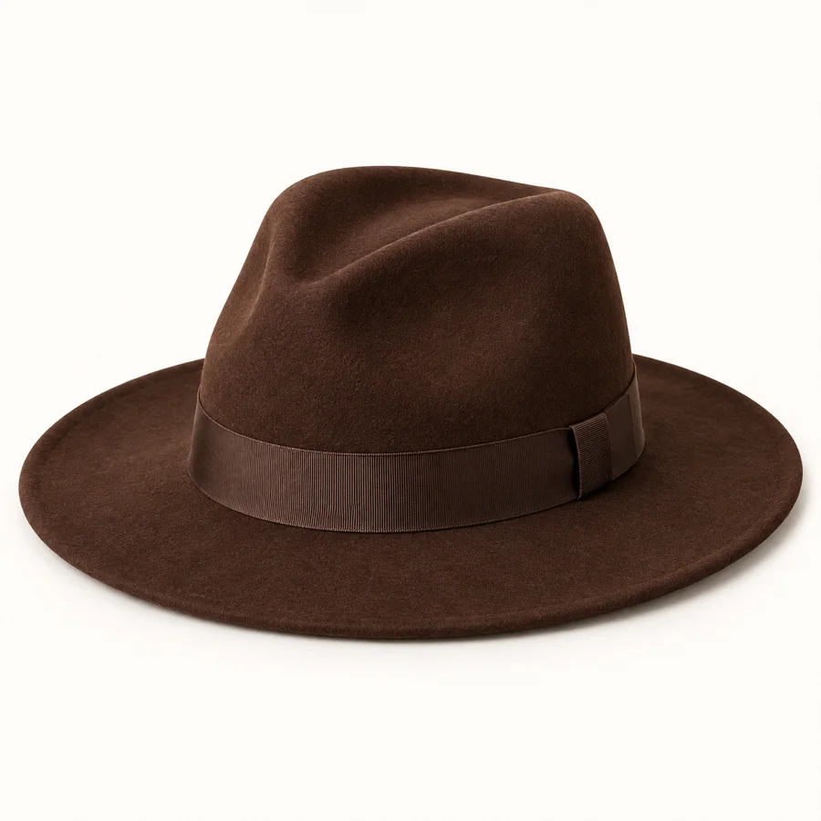 Chocolate wool fedora